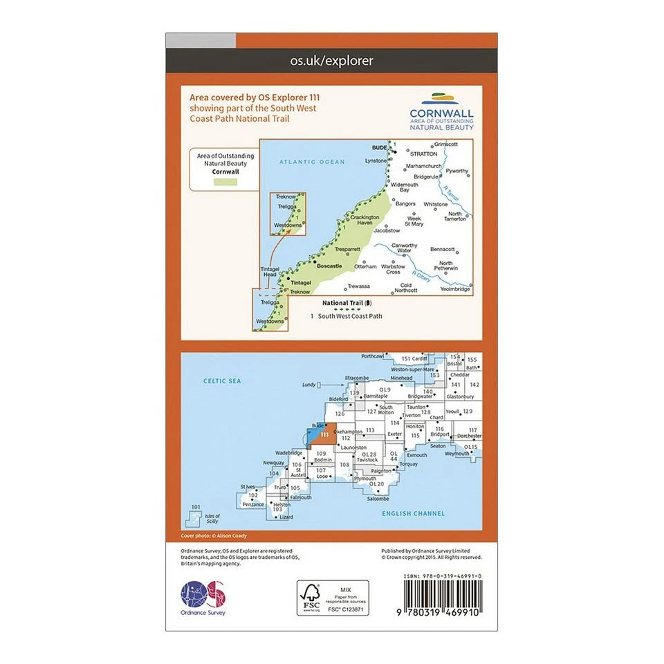 Explorer Active 111 Bude, Boscastle & Tintagel Map With Digital Version 2 Explorer Active 111 Bude, Boscastle & Tintagel Map With Digital Version - Image 2