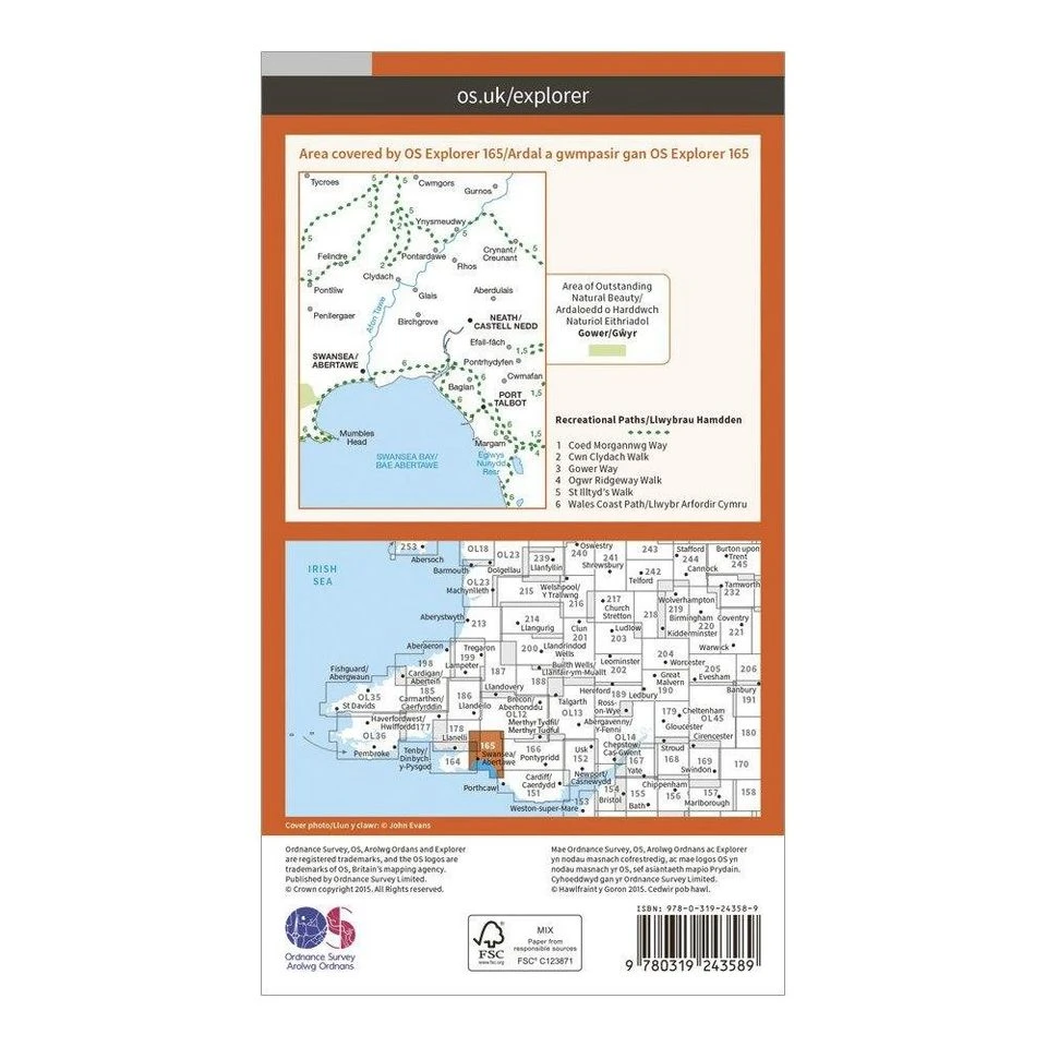 Explorer 165 Swansea, Neath & Port Talbot Map With Digital Version 2 Explorer 165 Swansea, Neath & Port Talbot Map With Digital Version - Image 2