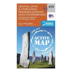 Explorer Active 459 Central Lewis & Stornaway Map With Digital Version -Fishing Club Store go 078296 z