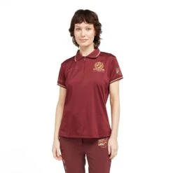 Ladies Team Tech Polo Shirt Burgundy -Fishing Club Store go 517285 z