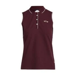 Womens Lia Sleeveless Polo Shirt Dark Berry -Fishing Club Store go 577056 u
