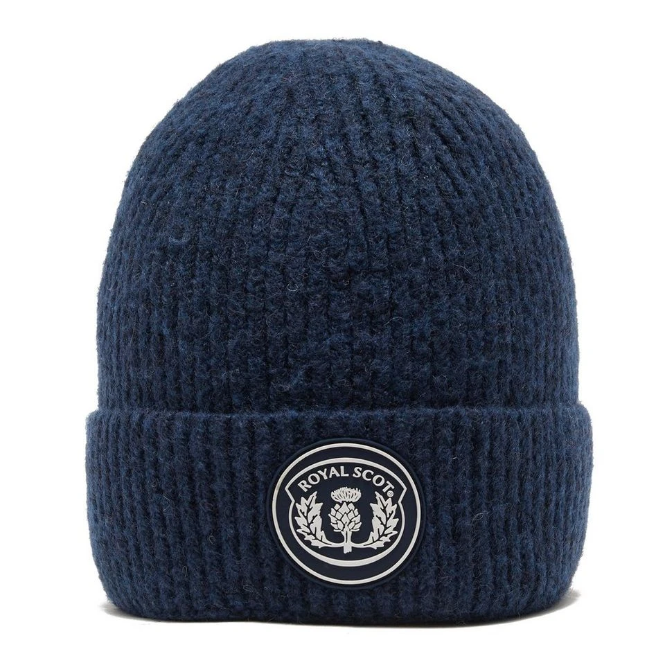 Knitted Beanie In Dark Blue 4 Knitted Beanie In Dark Blue - Image 4